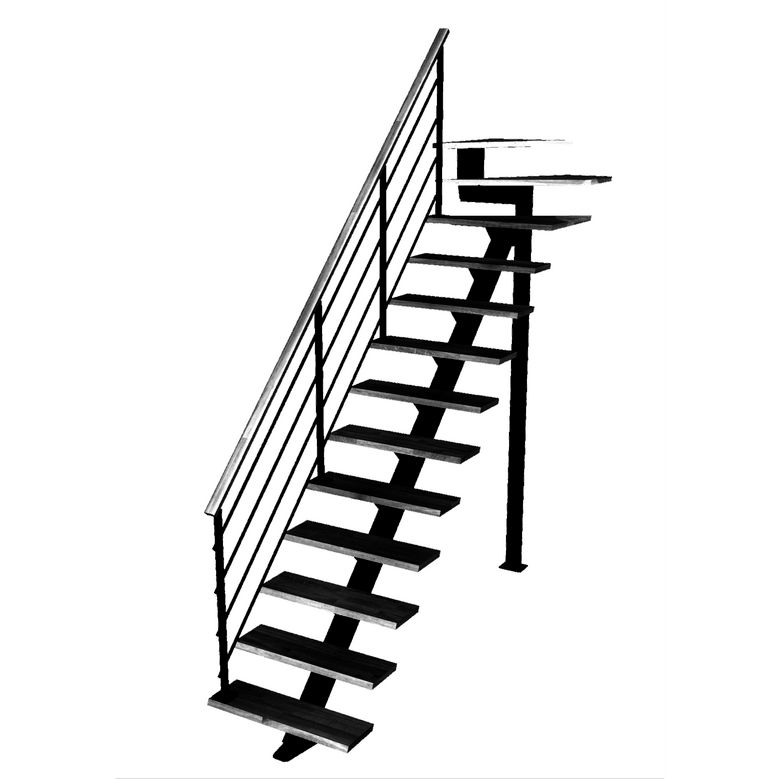 Escalier Elliot quart tournant haut rampe Eva