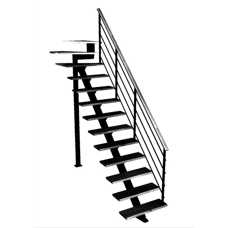 Escalier Elliot quart tournant haut rampe Eva