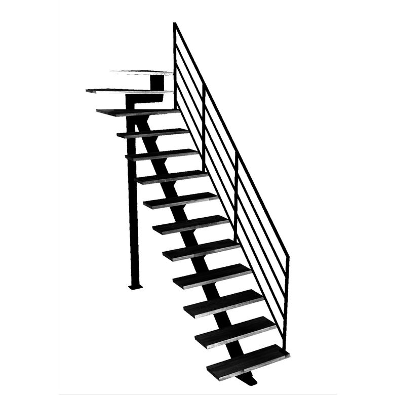 Escalier Elliot quart tournant haut rampe Fera