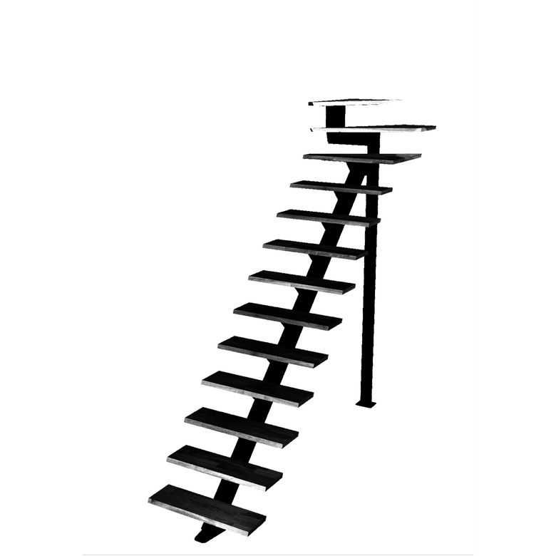 Escalier Elliot quart tournant haut sans rampe