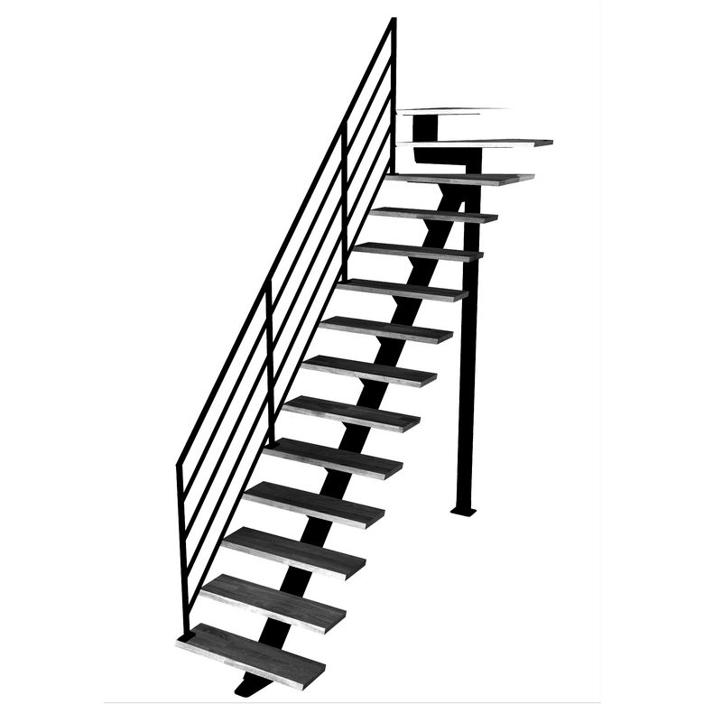 Escalier Elliot quart tournant haut rampe Fera