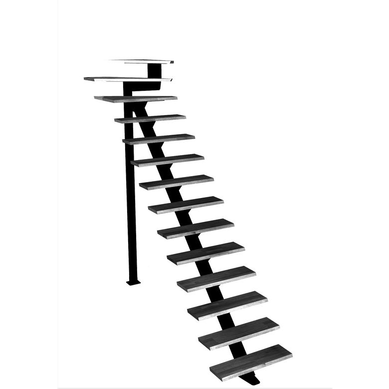 Escalier Elliot quart tournant haut sans rampe