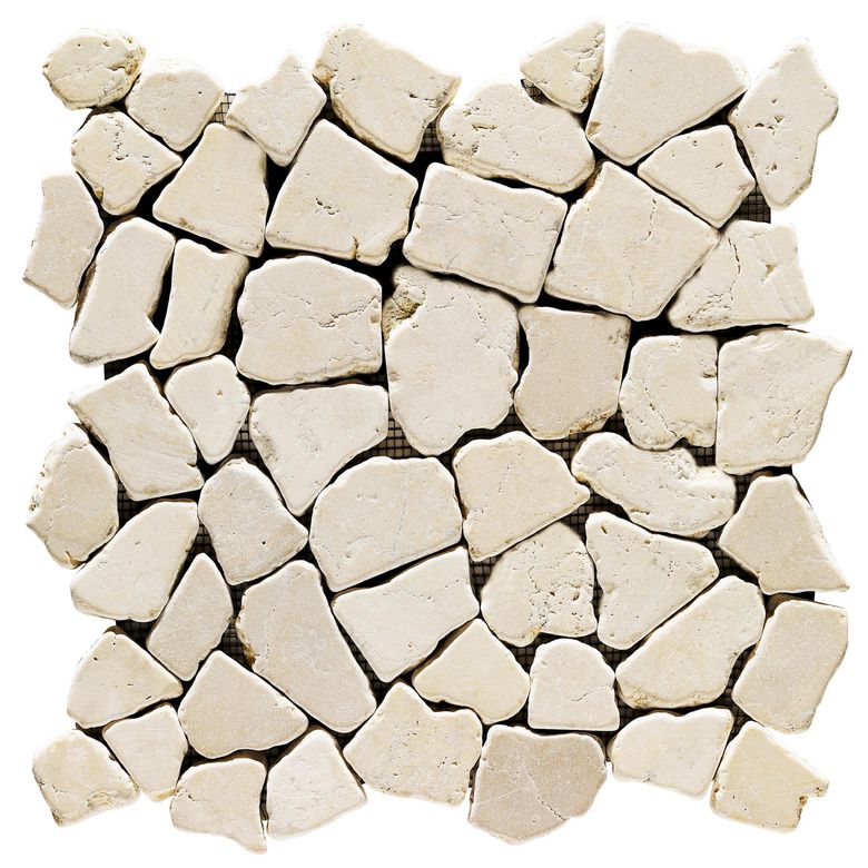 Mosaïque ZEPHYR cassons marbre beige sur trame encastrable 30x30 aspect naturel Main Image