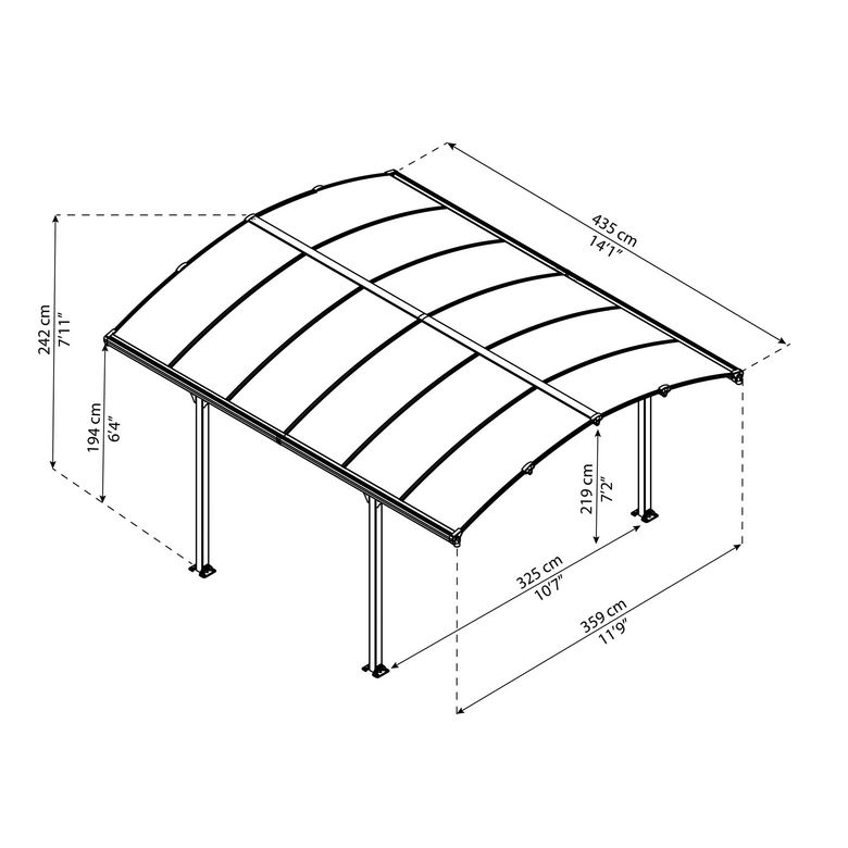 Carport ARCADIA aluminium -Lapeyre