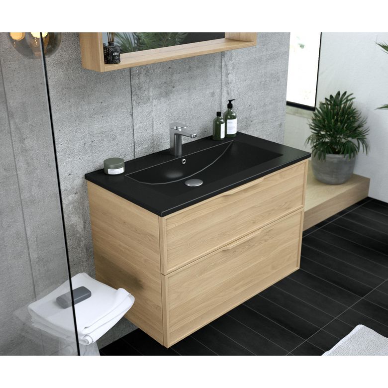 Plan vasque simple 80 cm céramique FLORA/FLAVIO | Lapeyre