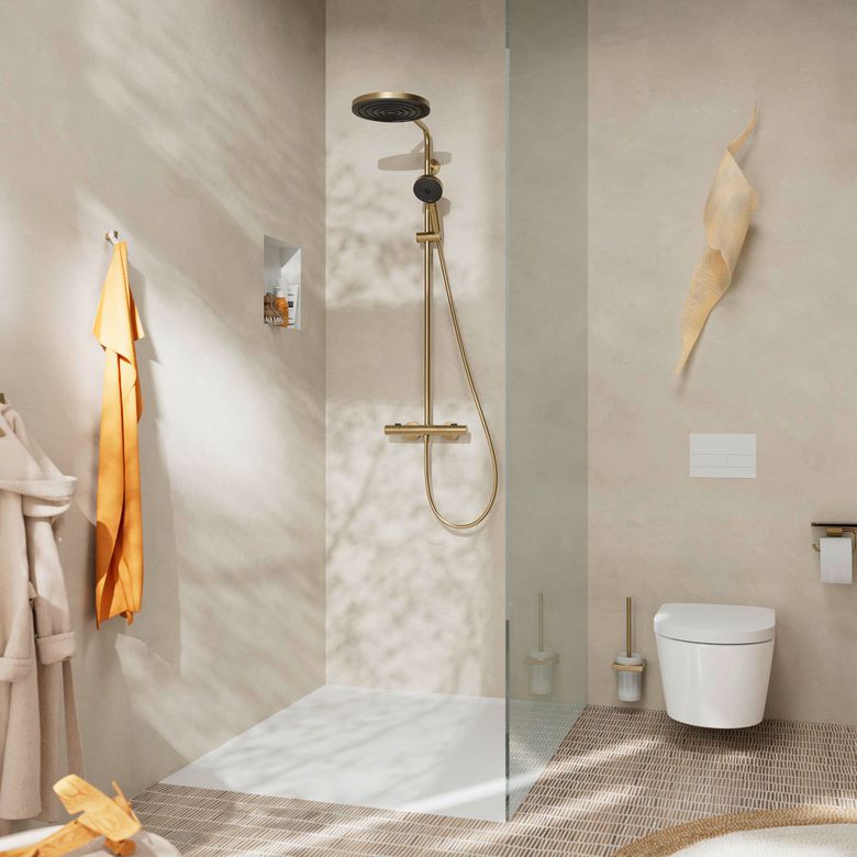 Colonne de douche thermostatique PULSIFY bronze brossé