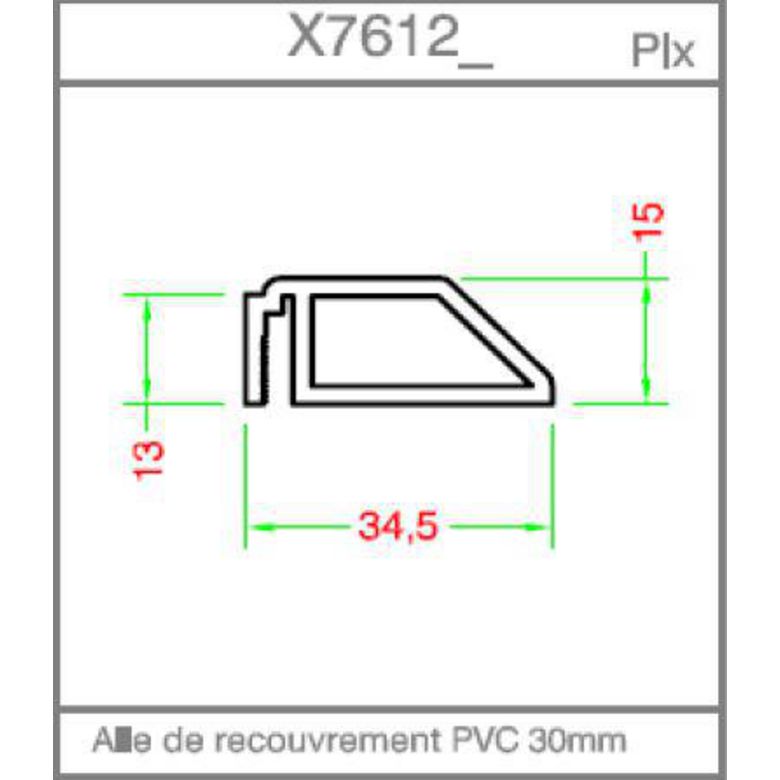 Habillage intérieur mouluré 1.5x3.4cm PVC Blanc 9016 X7612 L.260 Main Image