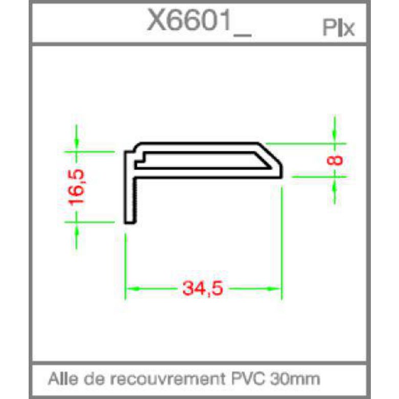 Habillage intérieur mouluré 0.8x3.5cm PVC Blanc 9016 - X6601 L.260 Main Image