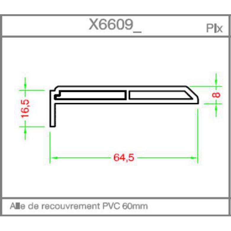 Habillage intérieur mouluré 0.8x5.5cm PVC Blanc 9016 - X6609 L.260 Main Image
