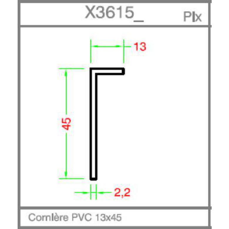 Habillage intérieur et extérieur - 1.3x4.5cm PVC Blanc 9016 - X3615 - L.260 Main Image