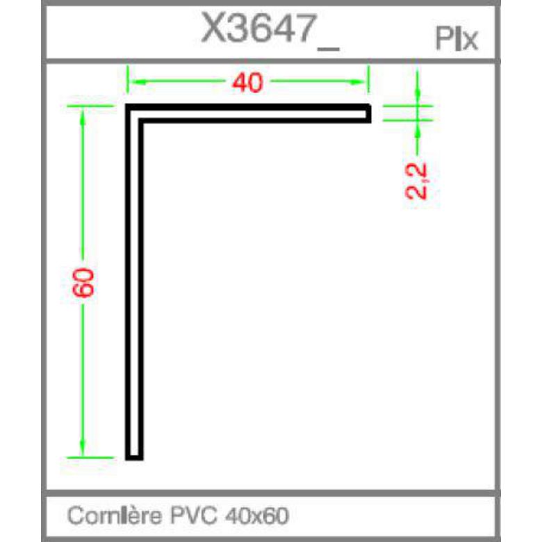 Habillage extérieur angle droit 4x6cm PVC Blanc 9016 - X3647 - L.260 Main Image
