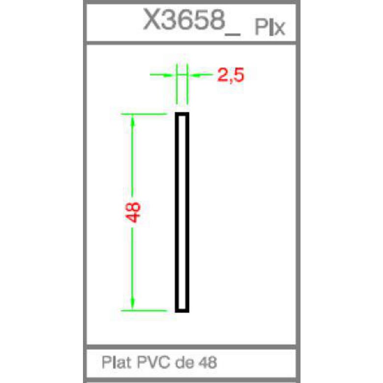 Habillage intérieur et extérieur chant plat 4.8cm PVC Blanc 9016 - X3658- L.260 Main Image