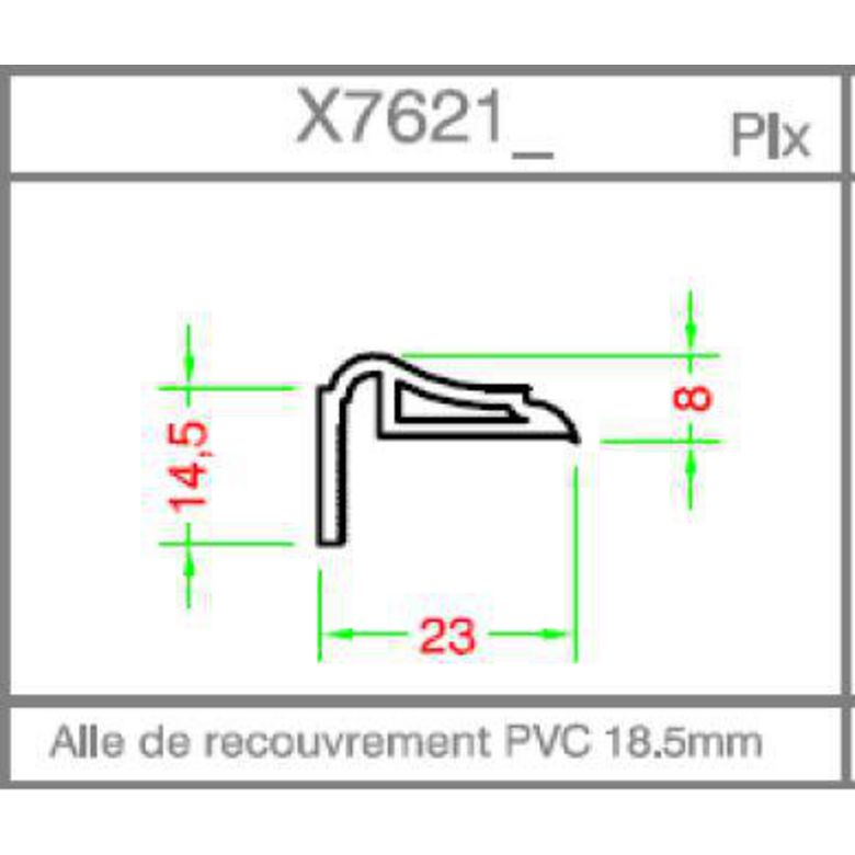 Habillage int. mouluré 8x23mm pour bâti sans aile PVC Blanc 9016 - X7621 - L.260 Main Image