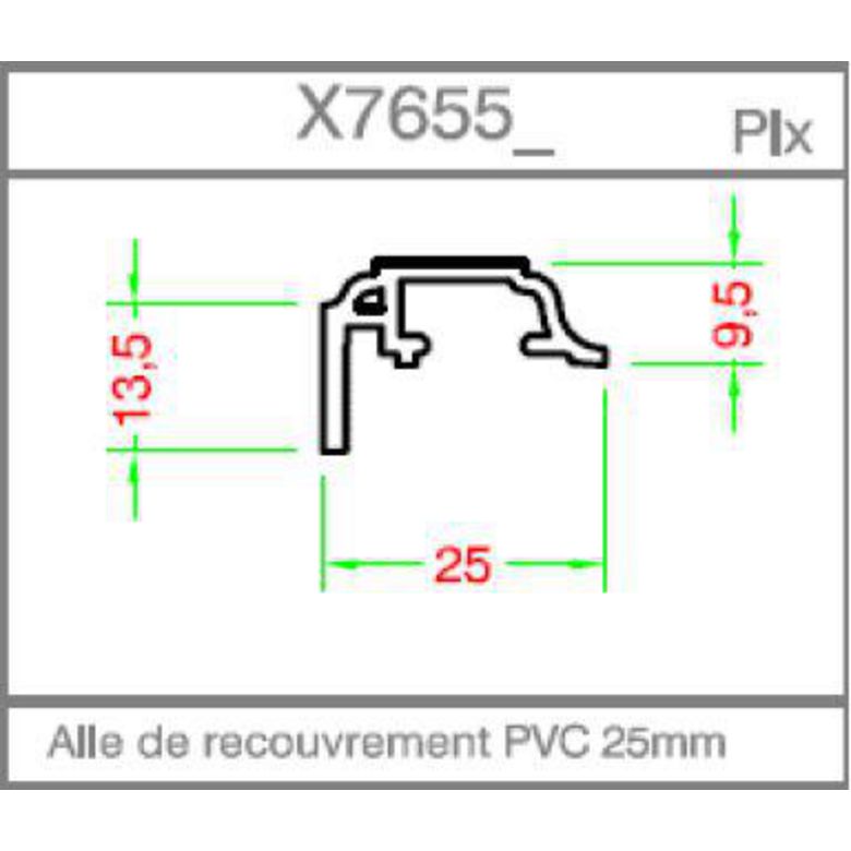 Habillage intérieur mouluré 1.7x2.5cm PVC Blanc 9016 - X7655 - L.260 Main Image