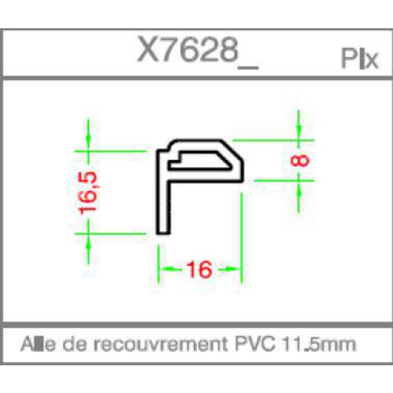 Habillage intérieur mouluré 0.8x1.6cm PVC Blanc 9016 - X7628 - L.260 Main Image