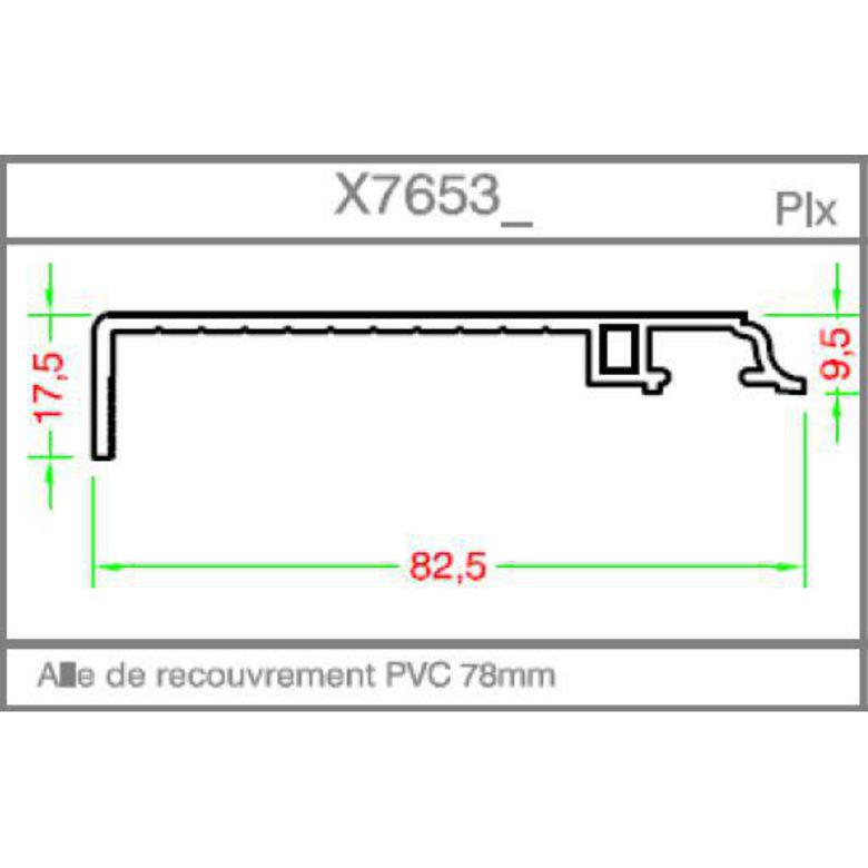 Habillage int mouluré 1.7x8.3mm pour bâti RENO PVC Blanc 9016 - X7653 - L.260 Main Image