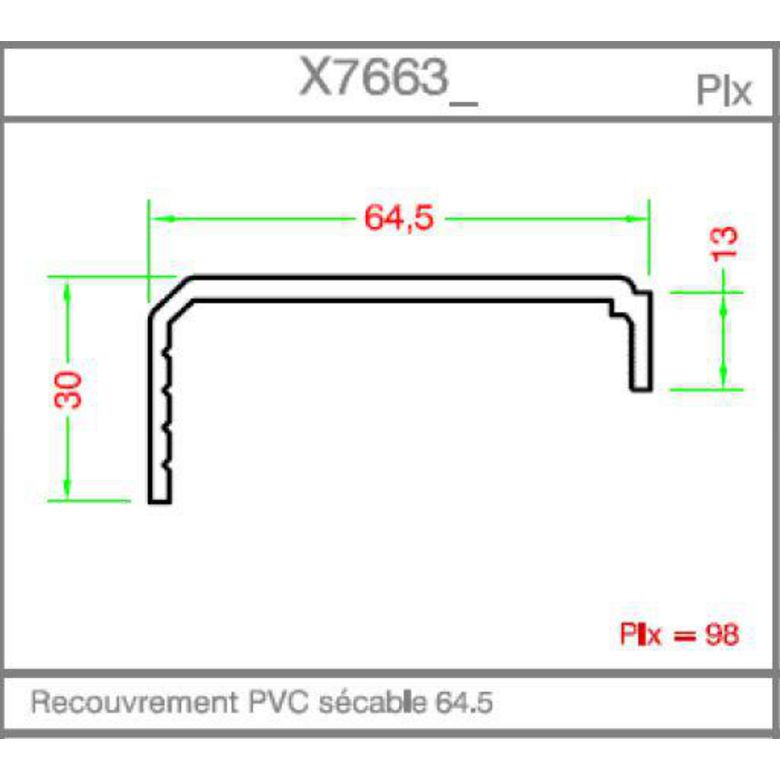 Habillage intérieur mouluré 12/30x65 mm PVC Blanc 9016 - X7663 -L.260 Main Image