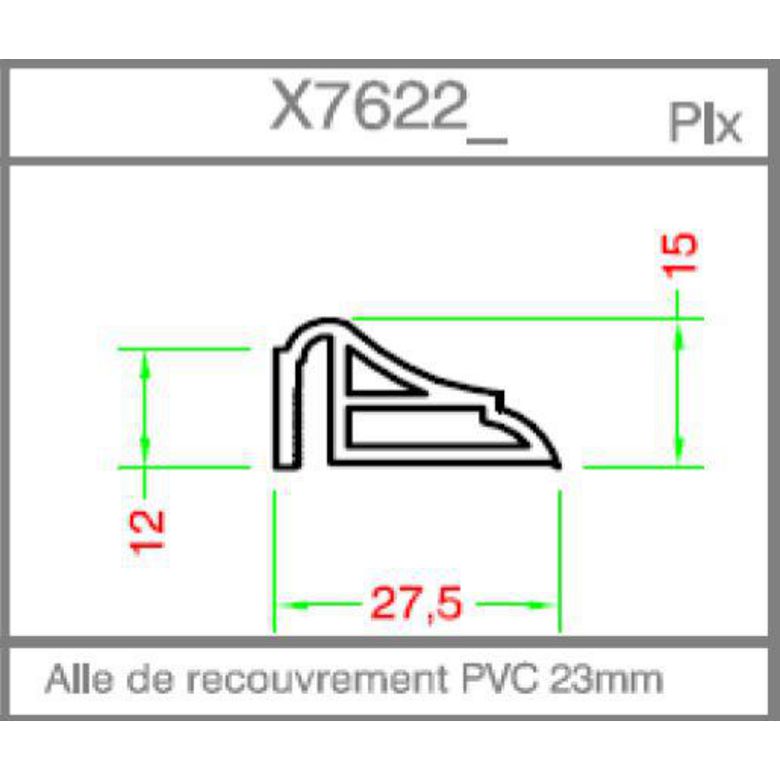 Habillage intérieur mouluré 0.8x2.3cm PVC Blanc 9016 - X7621 - L.260 Main Image