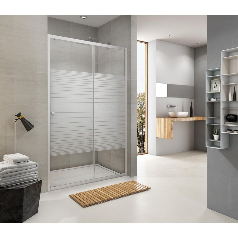 Porte de douche coulissante DAN 2 parties profilé aluminium