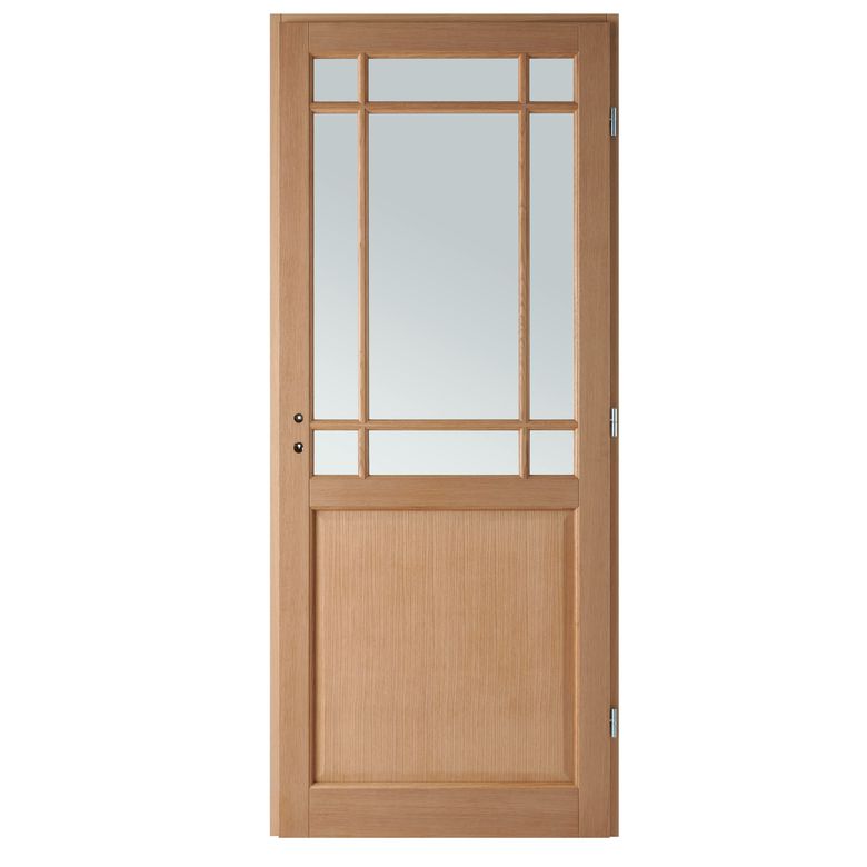 Bloc-porte RON chêne plaqué 9 carreaux - Huisserie 72 | Lapeyre