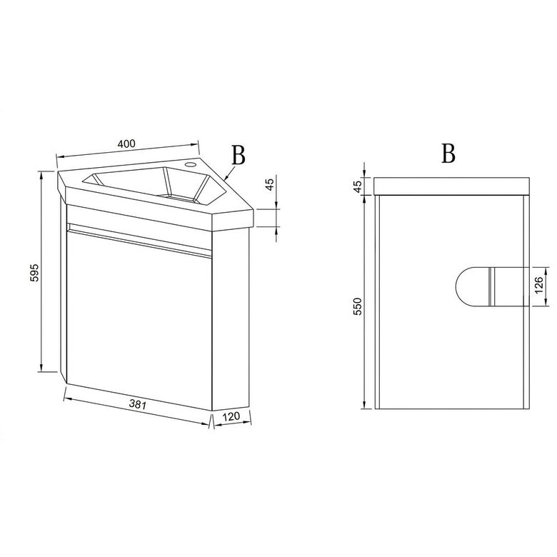 Meuble lave-mains 39.4 cm mdf KORNER