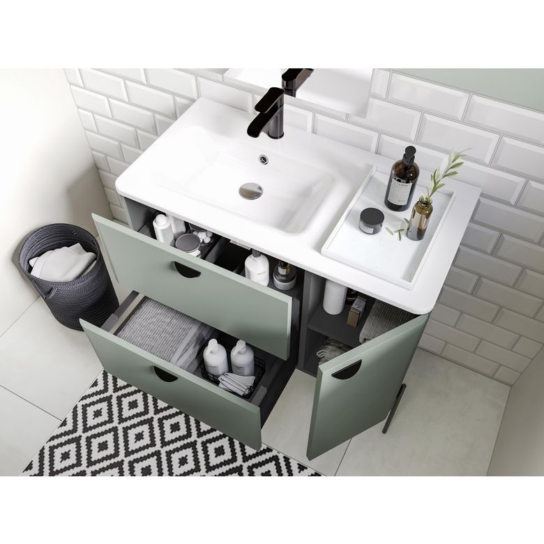 Plan vasque simple 90 cm résine FRIDA | Lapeyre