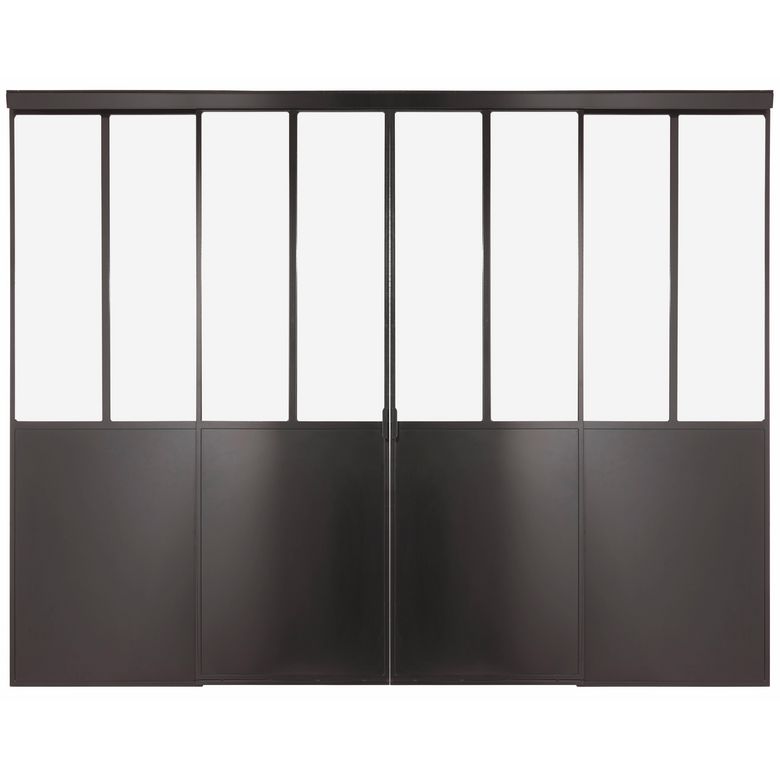 Cloison verrière avec portes coulissantes créative acier en tunnel - Lapeyre