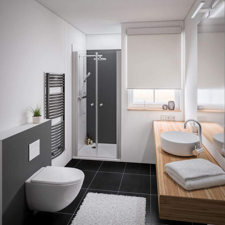Porte de douche DORE battante H.192 x l.67/69 verre transp. anticalcaire argent Main Image