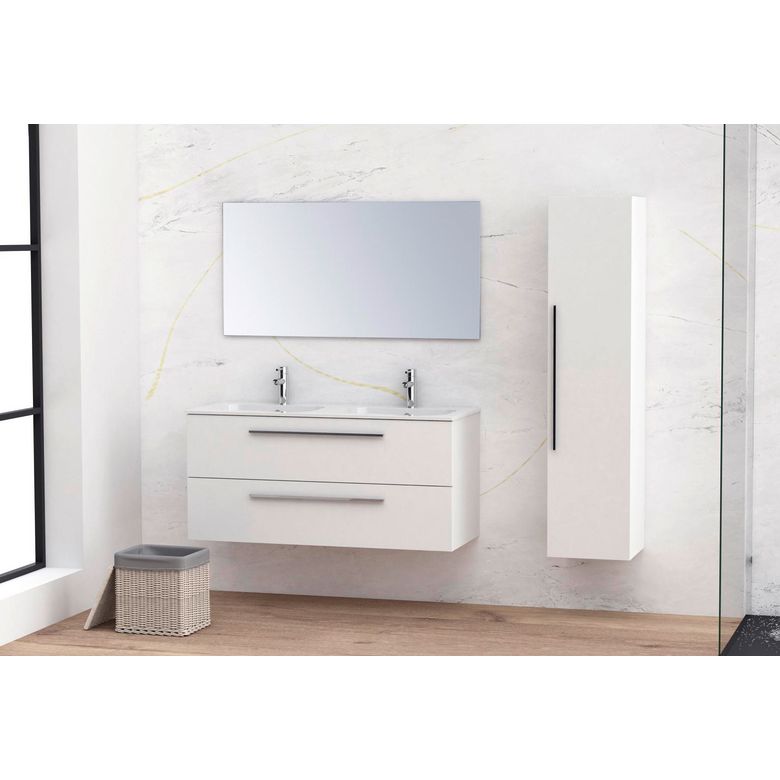Meuble sous-vasque L.120 cm, 2 tiroirs FOKUS25 monté