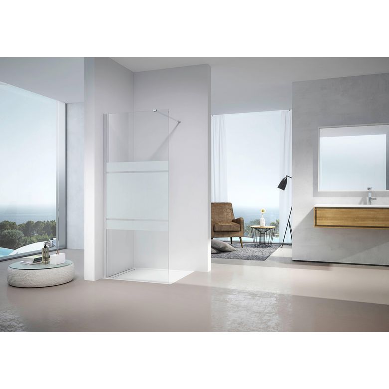 Paroi de douche LARY 5mm verre sérigraphié chrome 87.5/89 H.190 Main Image