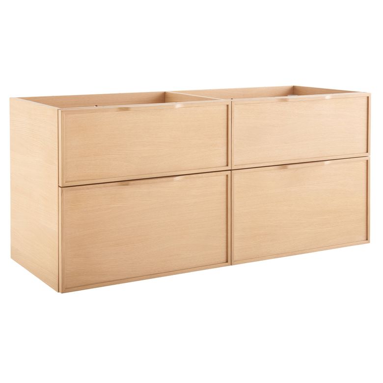 Meuble sous-vasque 120 cm 4 tiroirs chêne naturel FLAVIO