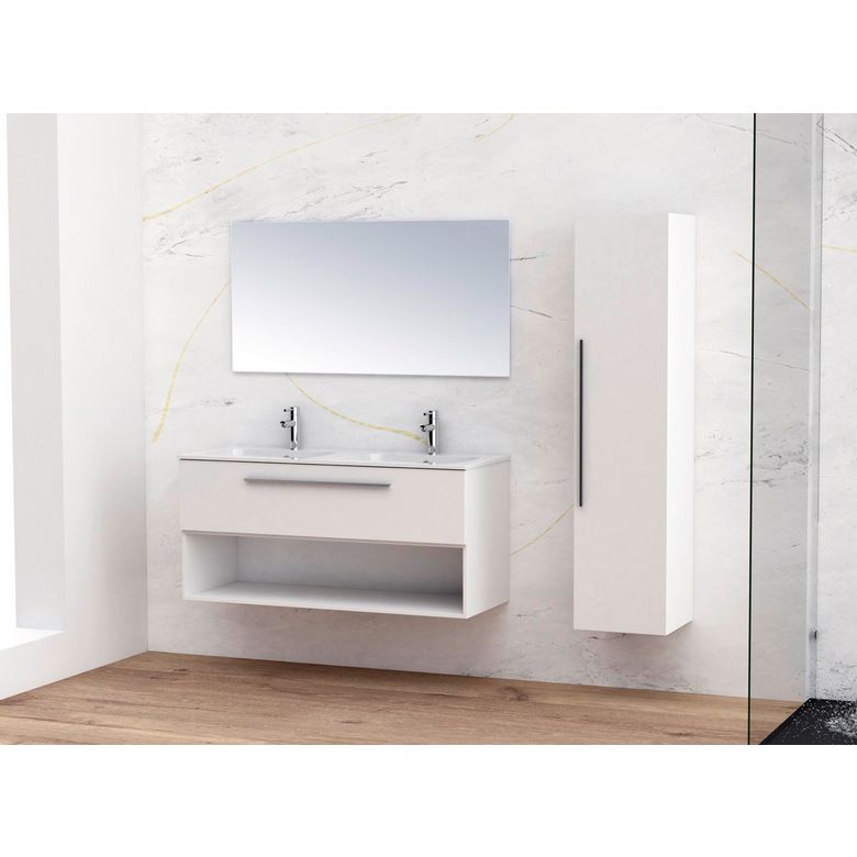 Meuble sous-vasque L.120 cm, 1 tiroir FOKUS25 monté