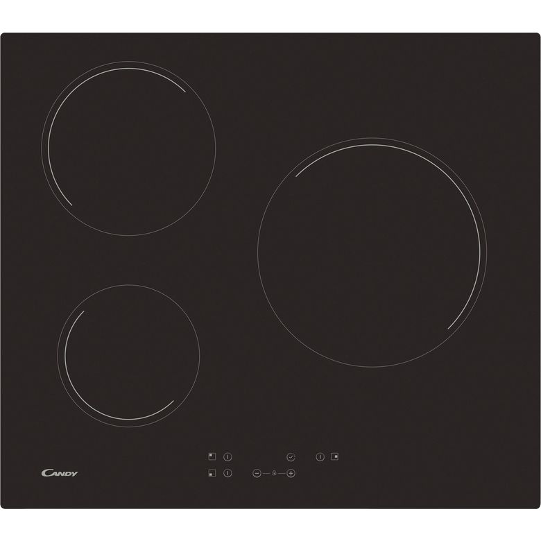 Table de cuisson vitrocéramique noir 3 foyers Candy CH63CT Main Image