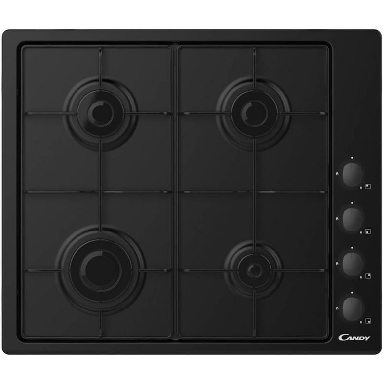 Table de cuisson gaz noire émail CANDY CHW640BLB