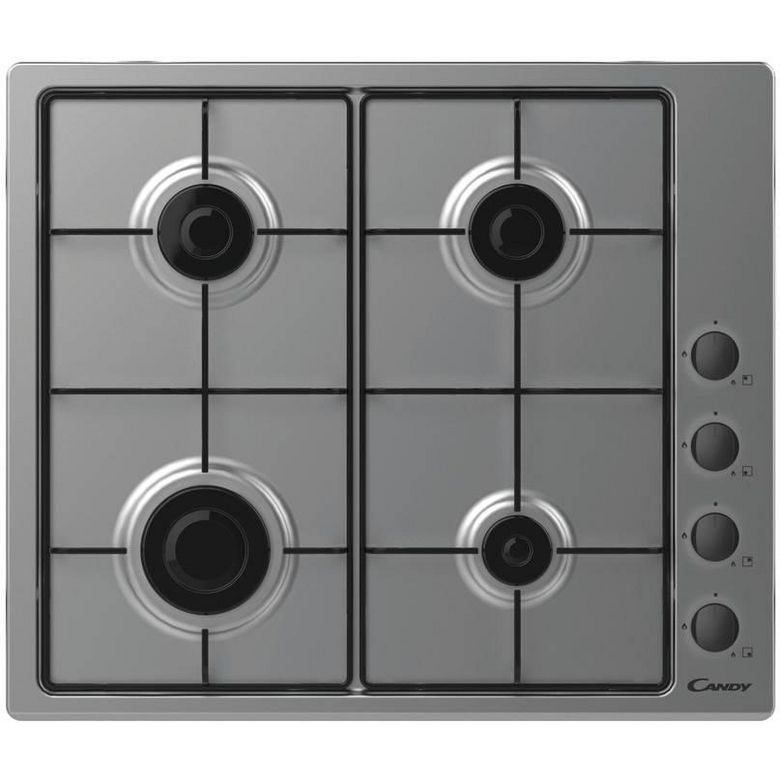 Table de cuisson gaz inox émail CANDY CHW640LXB