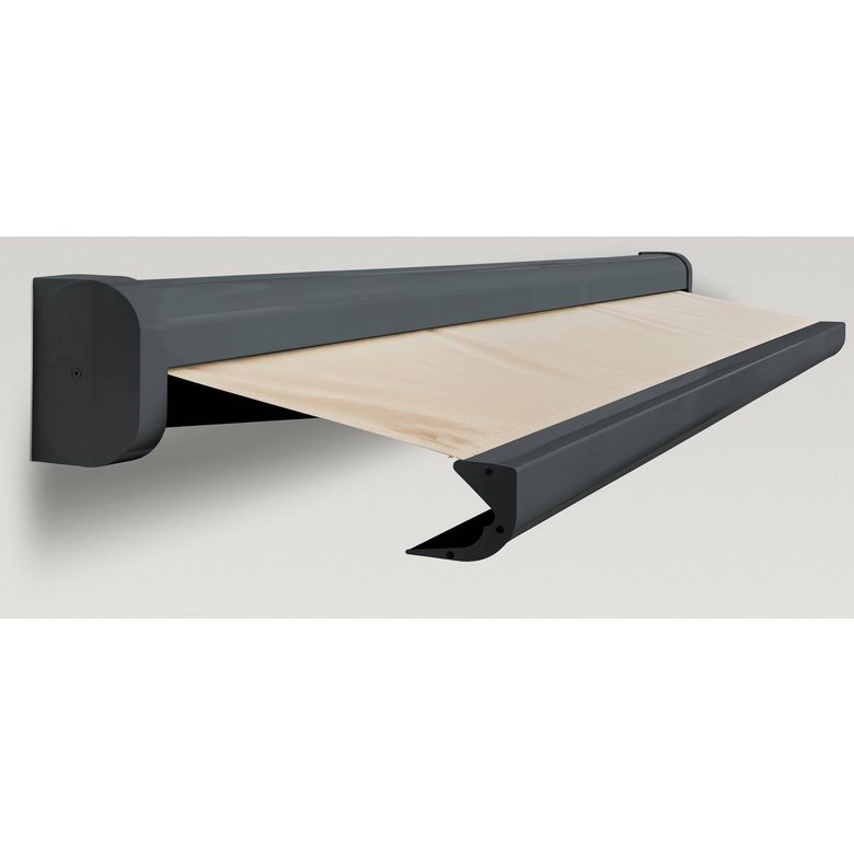 Store banne Gaïa intégral gris avec LED