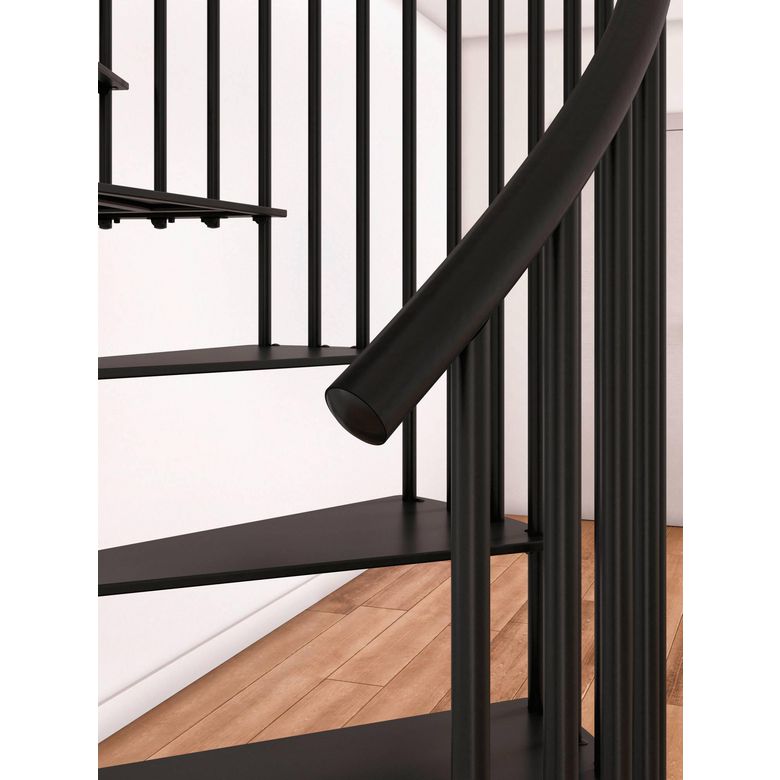 Escalier spirale ETHAN avec Rampe ELA - Escaliers - Lapeyre
