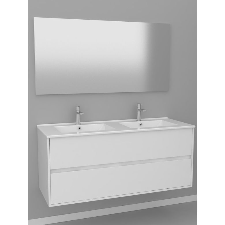 Pack nika blanc l.121 + miroir + robinetterie graphik Main Image