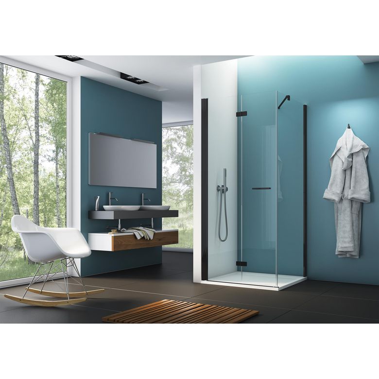 Porte de douche pliante OPURE accès de face gauche