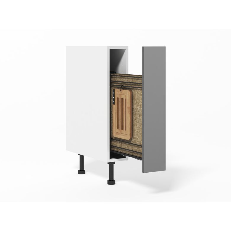 Meuble bas avec huche à pain, 1 porte extractible