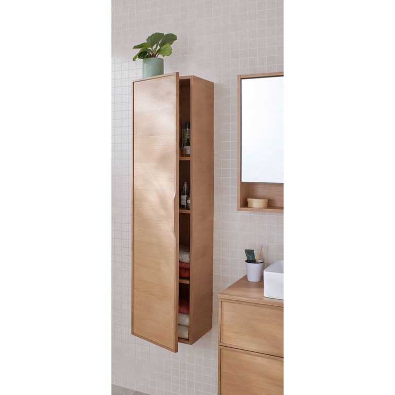 Colonne de salle de bains chêne naturel Flavio | Lapeyre