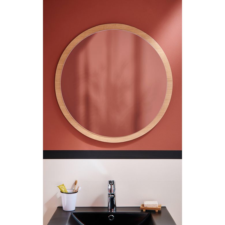 Miroir rond D 65 cm chêne naturel FLAVIO/FLORA - Salle de bains - Lapeyre