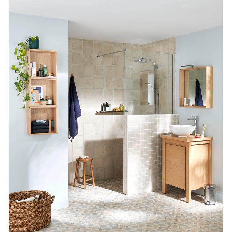 Meuble sous-vasque 60 cm 1 porte FLORA- Salle de bains - Lapeyre