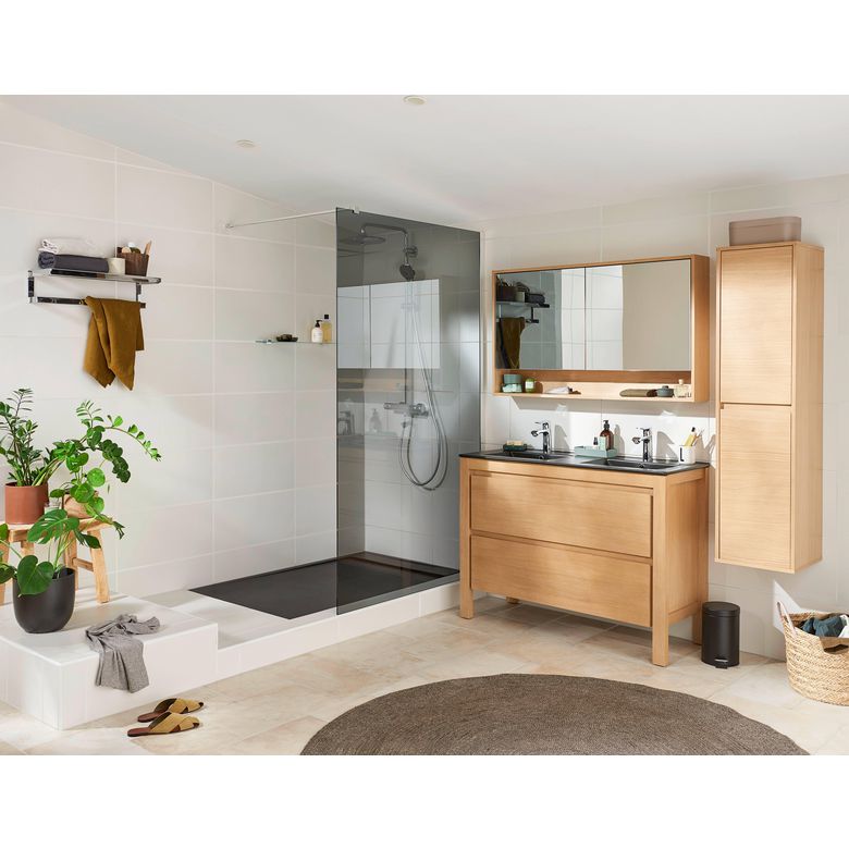 Meuble sous-vasque  120 cm chêne naturel FLORA - Salle de bains - Lapeyre
