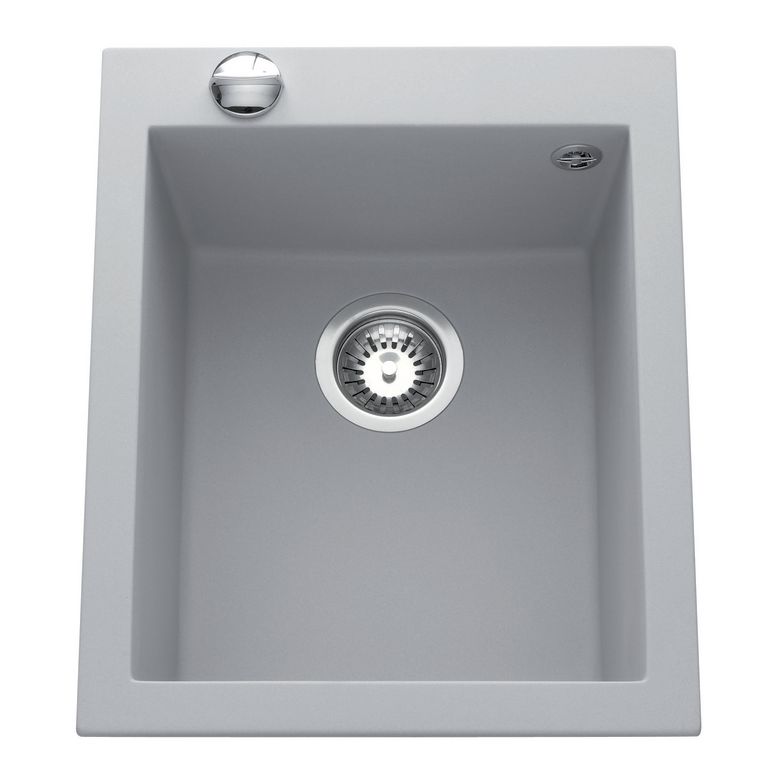 Cuve PURE synthèse gris métal alpin à encastrer  L.41 X l.50 cm Main Image
