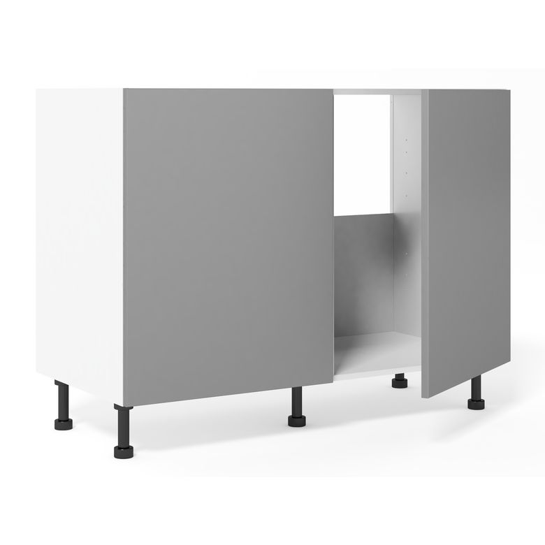 Meuble bas sous-évier 2 portes, 1 fond alu