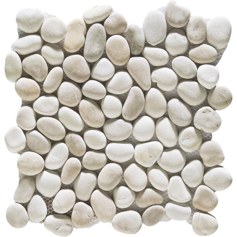 Mosaïque AUBAGNE galets gris/blanc sur trame encastrable 30x30 aspect naturel Main Image