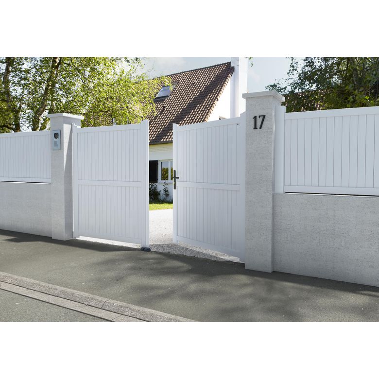 Portail battant PVC Guernesey - Extérieur