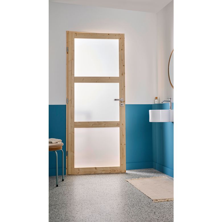 Bloc-porte Sapin ROBIN VITRE 3 carreaux huisserie 72-Lapeyre