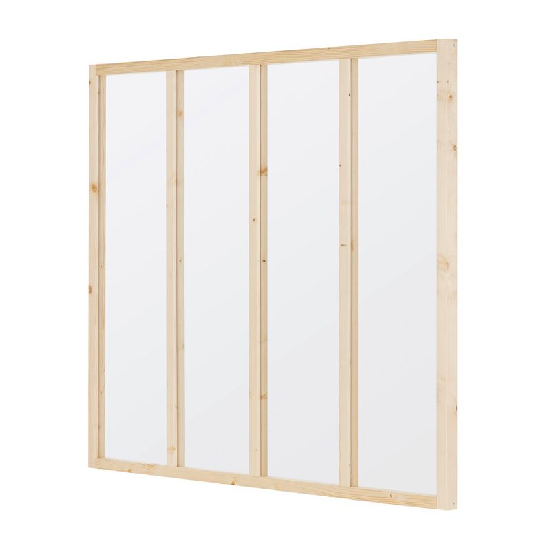 Verrière bois brut 4 vitrages H.1080X1230MM dépoli-Lapeyre